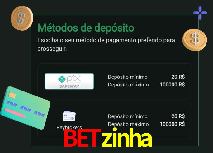 O cassino betzinha oferece uma grande variedade de métodos de pagamento